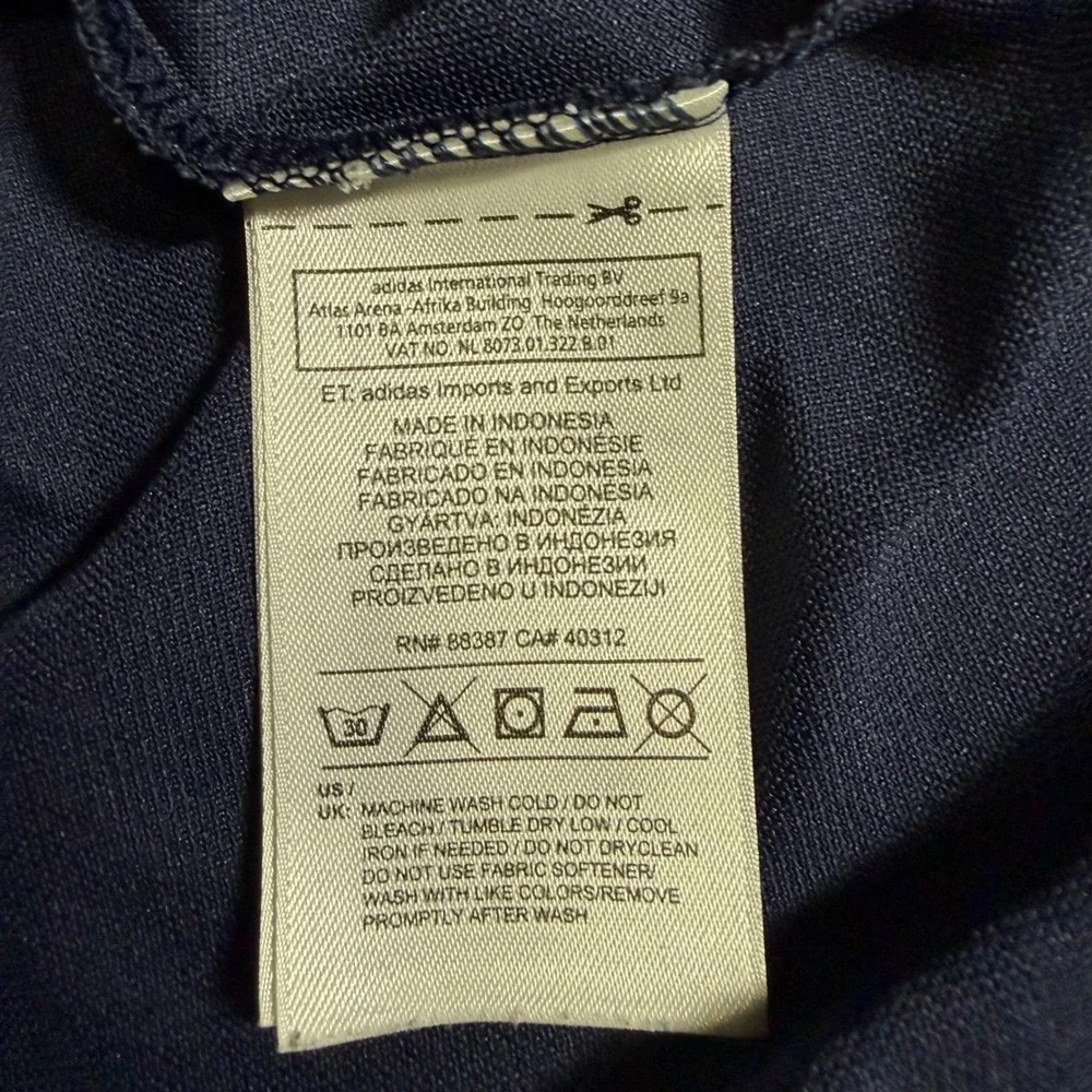 Adidas Golf Polo Shirt Men's Large Navy Blue Performance Short Sleeve WSPA Logo‎